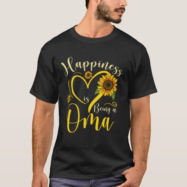 Camiseta Happiness Is Being A Oma Sunflower Mother's Day Wo (Frente)