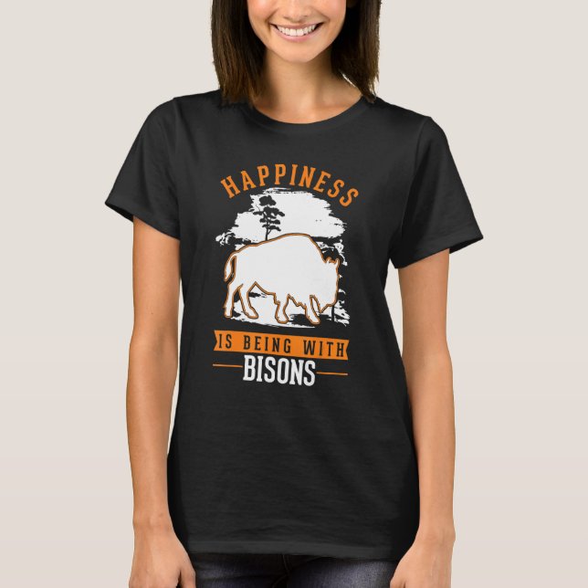 Camiseta Happiness is being with Bisons Buffalo (Frente)