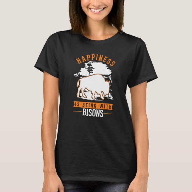 Camiseta Happiness is being with Bisons Buffalo   (Frente)