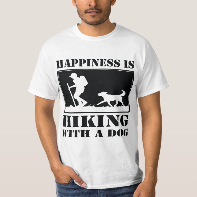 Camiseta Happiness Is Hiking With a Dog Graphi Men's  (Frente)
