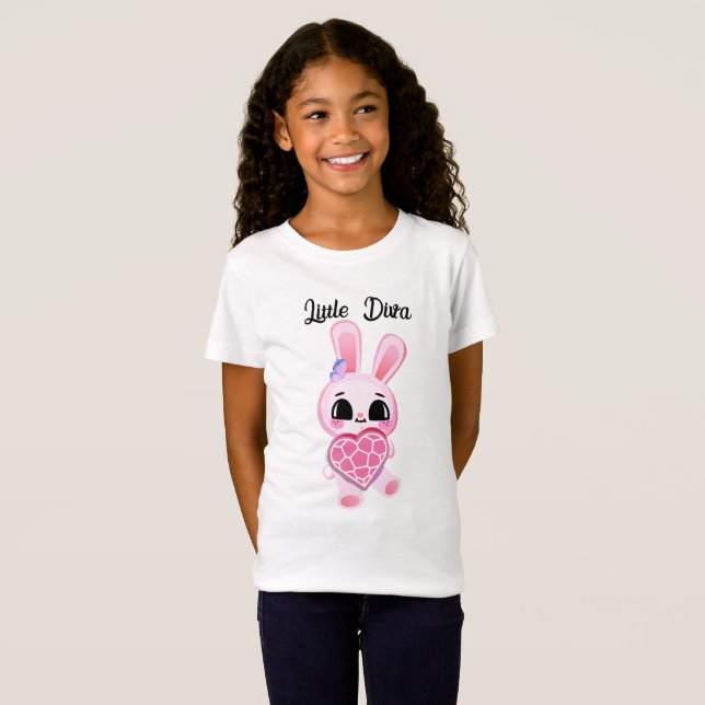 Camiseta Happiness magic sweet bunny in the rainbow (Frente Completa)