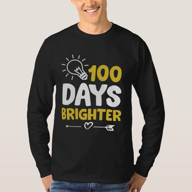 Camiseta Happy 100 Days Brighter School Bright Light Bulb G (Frente)