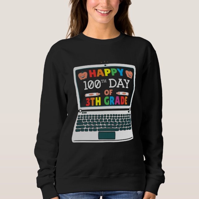 Camiseta Happy 100 Days Of 4th Grade Elementary Teacher Kid (Frente)