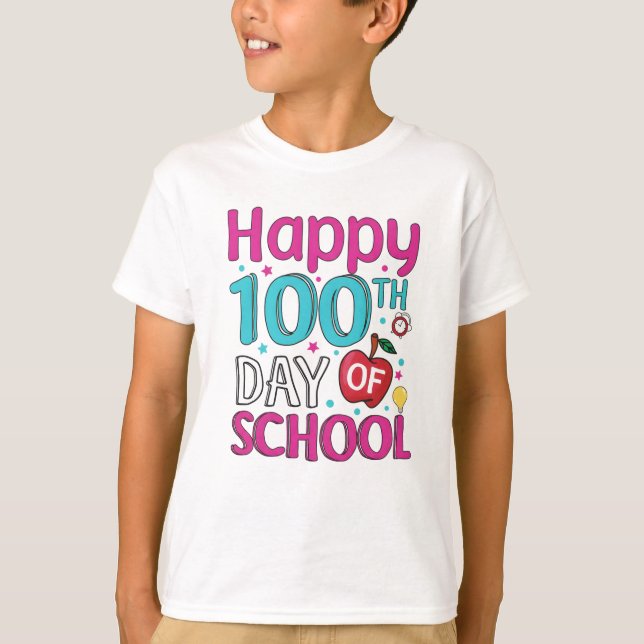 Camiseta Happy 100 Days Of School (Frente)