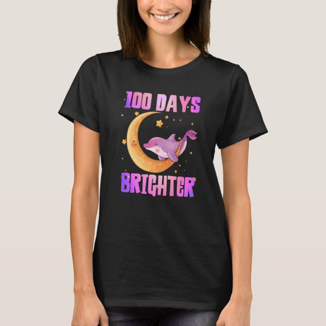 Camiseta Happy 100 Days of school 100 days brighter Cute do (Frente)