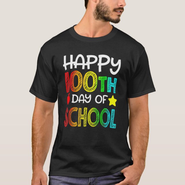 Camiseta Happy 100 Days Of School 100th Day Student Kids Te (Frente)