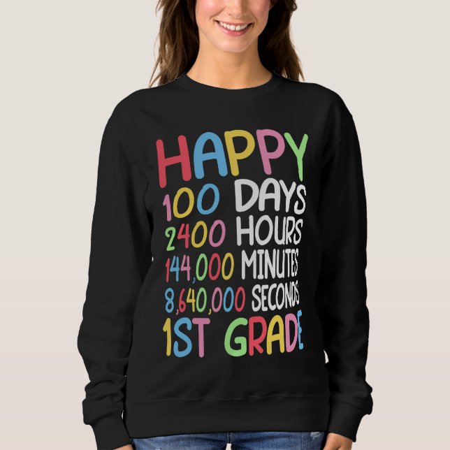 Camiseta Happy 100 Days Of School 1st Grade Student Teacher (Frente)