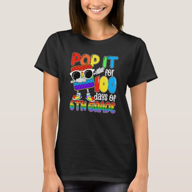 Camiseta Happy 100 Days Of School 6th Grade 100th Pop it Bo (Frente)