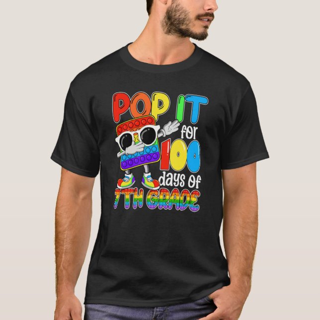 Camiseta Happy 100 Days Of School 7th Grade 100th Pop it Bo (Frente)