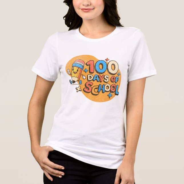 Camiseta Happy 100 Days of School Celebration for Students (Frente)