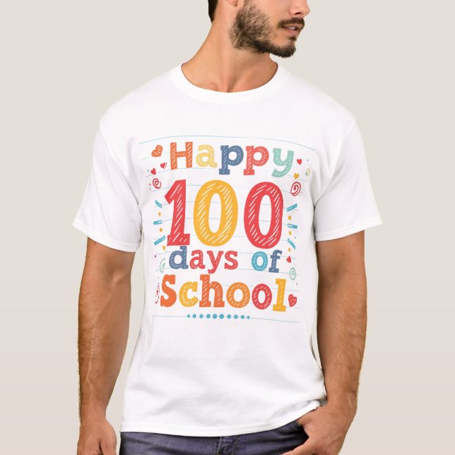 Camiseta Happy 100 Days of School Gift for Teachers (Frente)