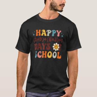 Camiseta Happy 100 Days Of School Math Formula Groovy Retro