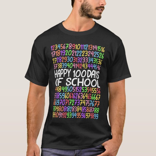 Camiseta Happy 100 Days Of School Math Kindergarten 1st Gra (Frente)