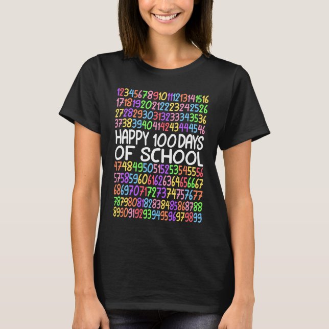 Camiseta Happy 100 Days Of School Math Kindergarten 1st Gra (Frente)