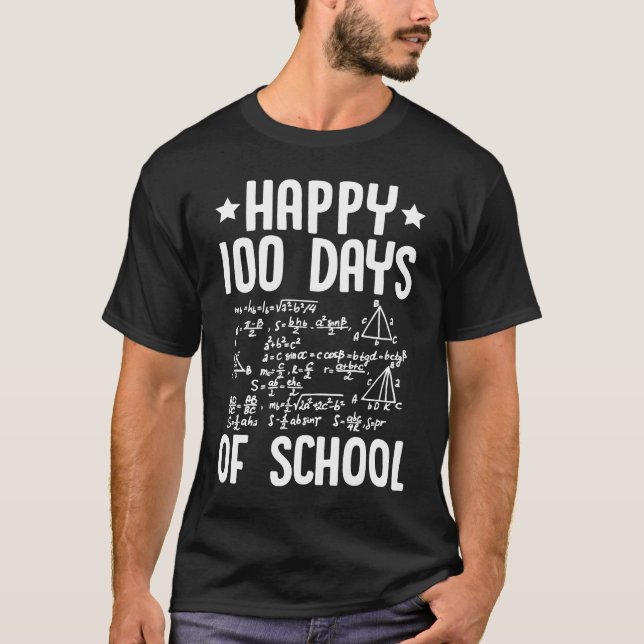 Camiseta Happy 100 Days Of School Math Teacher Equations 10 (Frente)