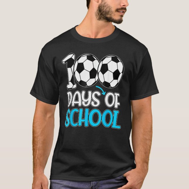 Camiseta Happy 100 Days Of School Soccer Teacher Kids Boys (Frente)