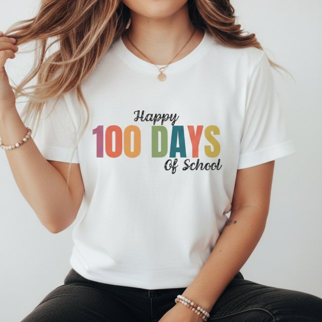 Camiseta Happy 100 Days of School Teacher (Criador carregado)