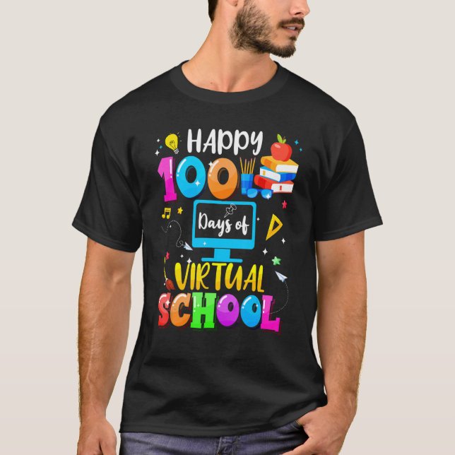 Camiseta Happy 100 Days Of Virtual School Smarter Student A (Frente)