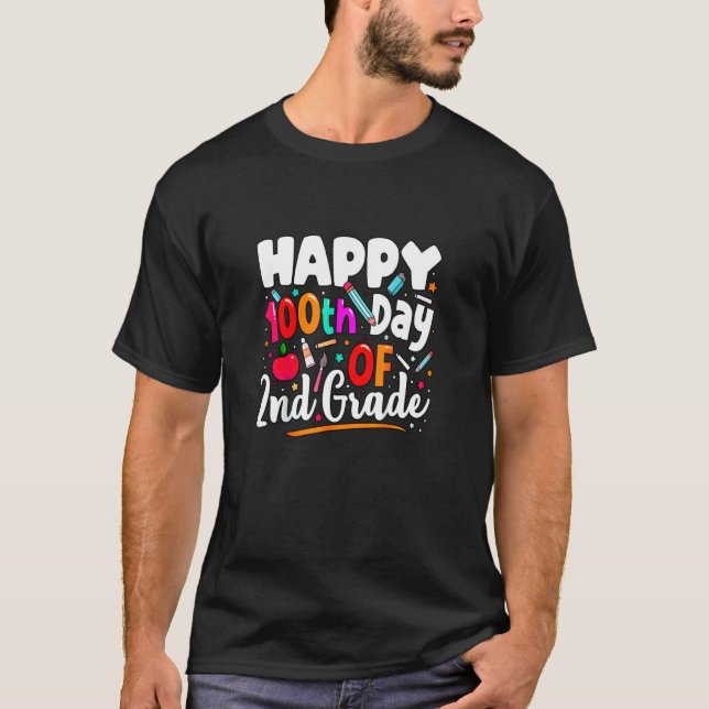 Camiseta Happy 100th Day Of 2nd Grade  Outfit for Teachers  (Frente)