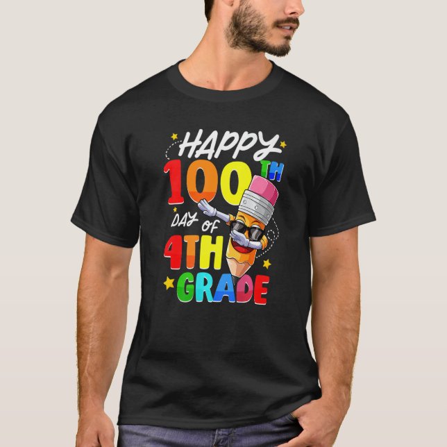 Camiseta Happy 100th Day of 4th Grade 100 Days Smarter Dabb (Frente)