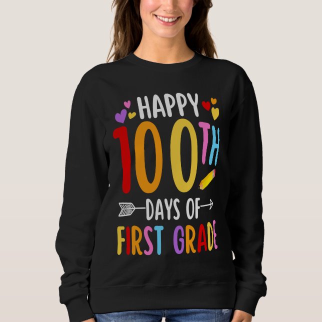 Camiseta Happy 100th Day Of First Grade Cute  School 1st Gr (Frente)