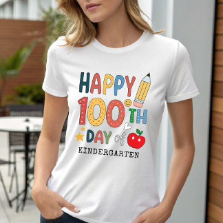 Camiseta Happy 100th Day of Kindergarten School Teacher
