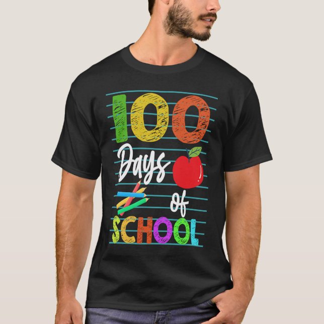 Camiseta Happy 100th Day of Kindergarten School Teacher Stu (Frente)