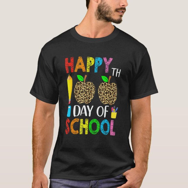 Camiseta Happy 100th Day of Kindergarten School Teacher Stu (Frente)
