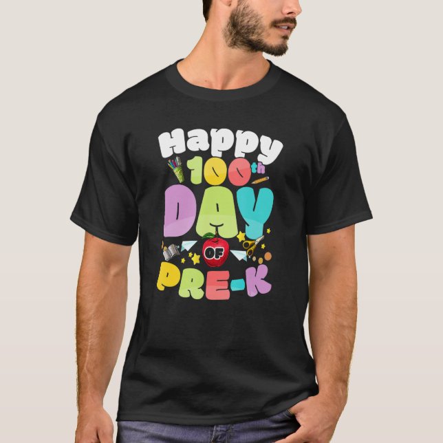 Camiseta Happy 100th Day of Pre k  for Teachers Kids (Frente)