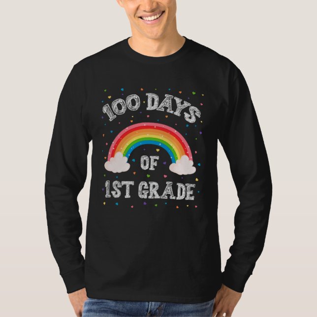 Camiseta Happy 100th Day Of School 100 Days 1st Grade Rainb (Frente)