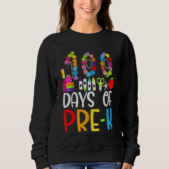 Camiseta Happy 100th day of School  100 days of Preschool T (Frente)