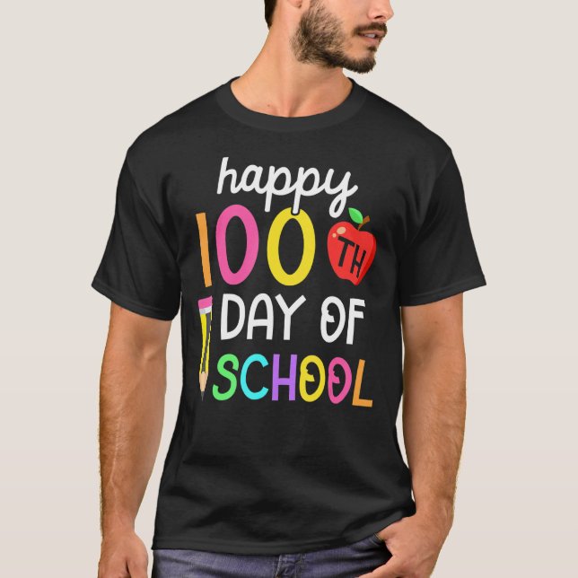 Camiseta Happy 100th Day Of School 100 Days Of School Smart (Frente)