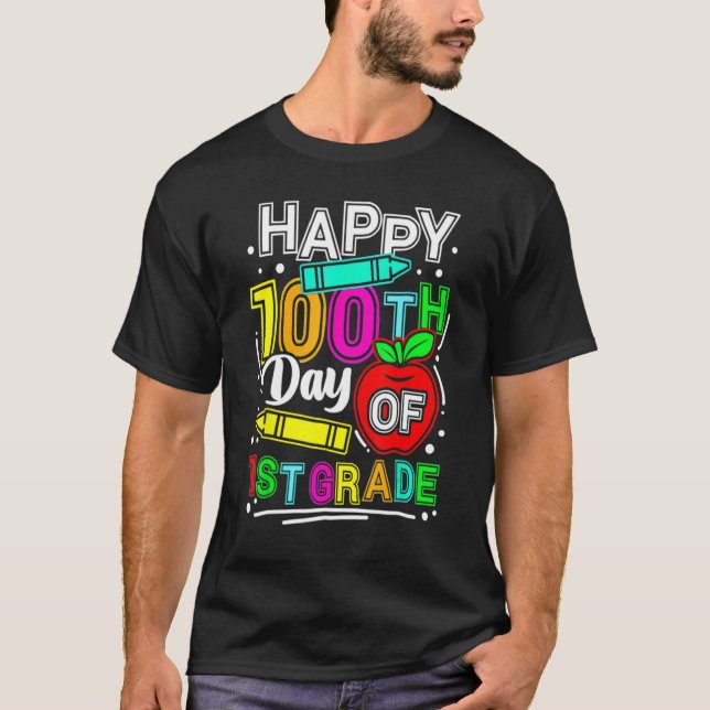 Camiseta Happy 100th Day Of School 100 Days Smarter Cute 1s (Frente)