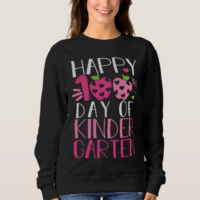Camiseta Happy 100th Day of School Kindergarten Teacher Stu (Frente)