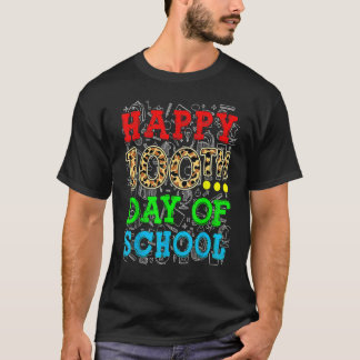 Camiseta Happy 100th Day Of School Leopard Print Teacher St