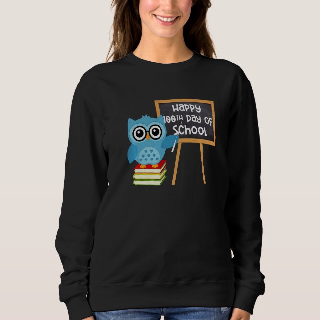 Camiseta Happy 100th Day Of School Owl Teacher 100 Days Of  (Frente)