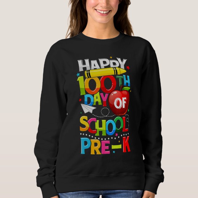 Camiseta Happy 100th Day Of School Pre K Teacher Student 10 (Frente)