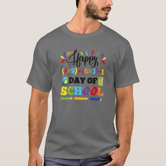 Camiseta Happy 100Th Day Of School Teacher Boys Girls 100 D (Frente)