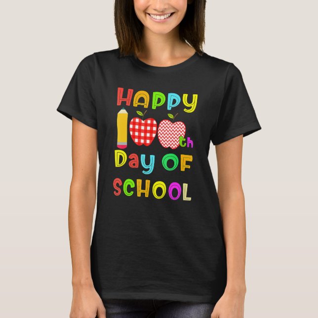 Camiseta Happy 100th Day Of School Teacher Or Student Kids  (Frente)