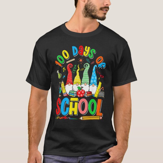 Camiseta Happy 100th Day Of School Three Gnomes Virtual Tea (Frente)