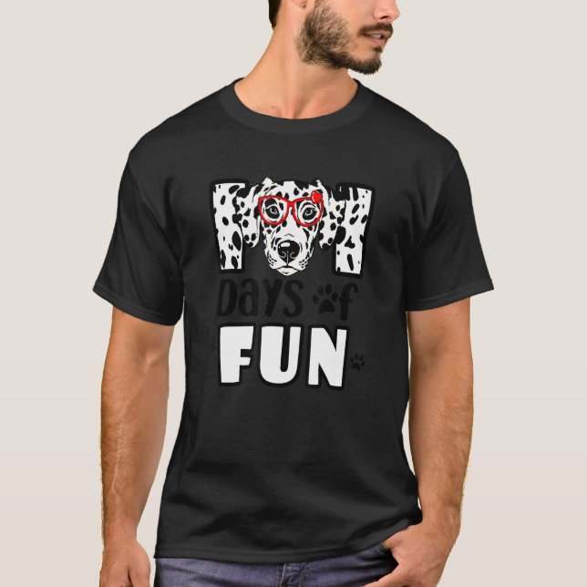 Camiseta Happy 101 Days Fun Cute Dog 100 Days Smarter Stude (Frente)