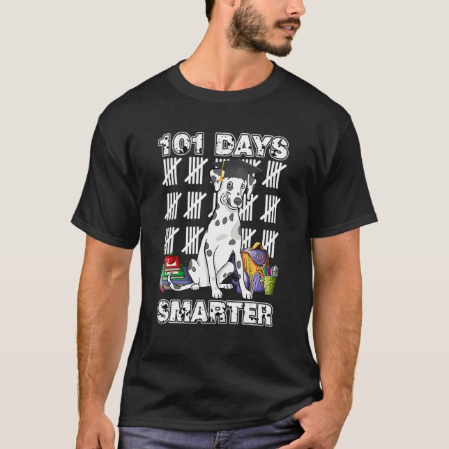 Camiseta Happy 101 Days School Dog 100th Days Smarter Teach (Frente)