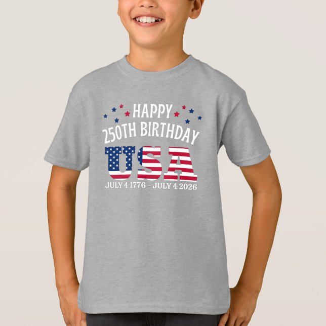 Camiseta Happy 250th birthday USA (Frente)