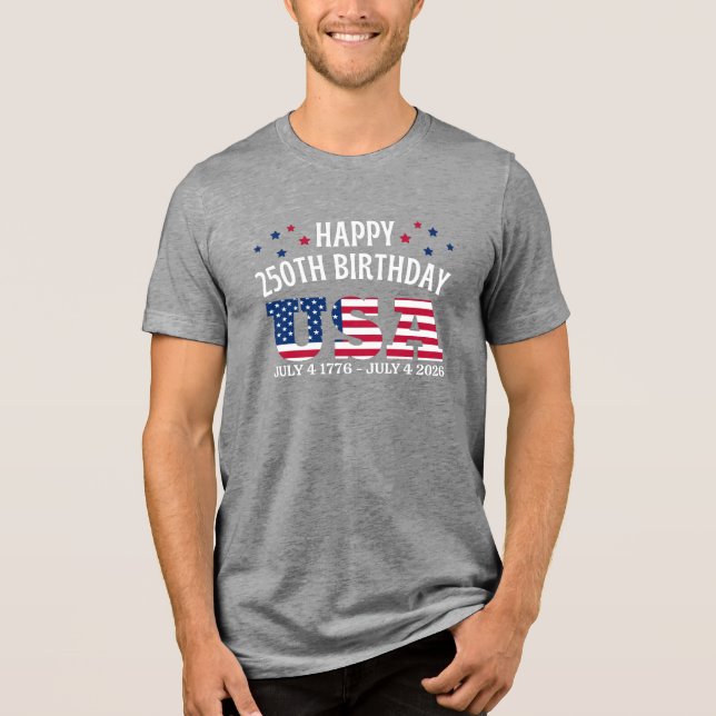Camiseta Happy 250th birthday USA (Frente)