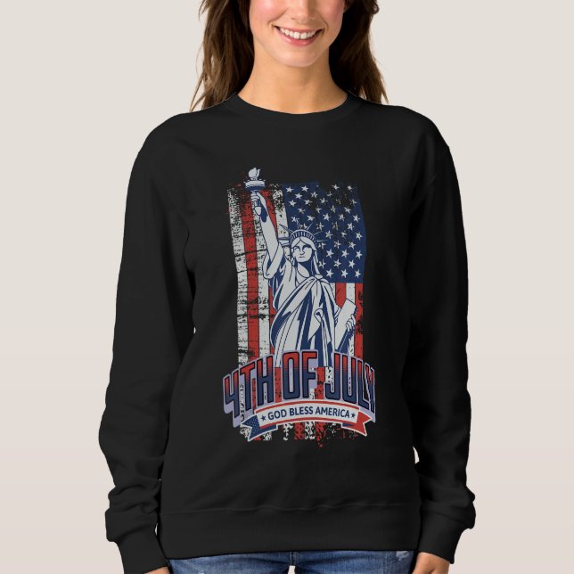 Camiseta Happy 4th Of July American Flag Patriotic US Women (Frente)