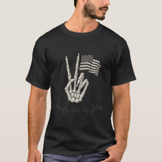 Camiseta Happy 4Th Of July American Flag Peace Sign