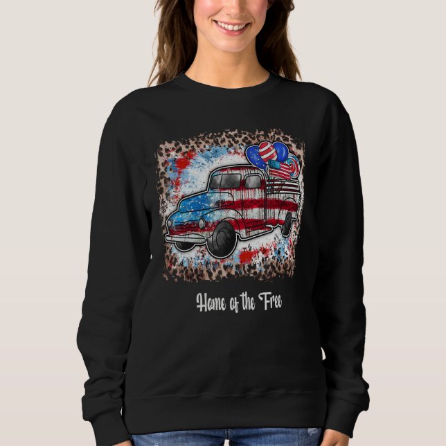 Camiseta Happy 4th of July Home of the Free Red White Blue  (Frente)
