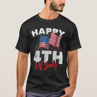 Camiseta Happy 4th Of July Patriotic American US Flag 4th O