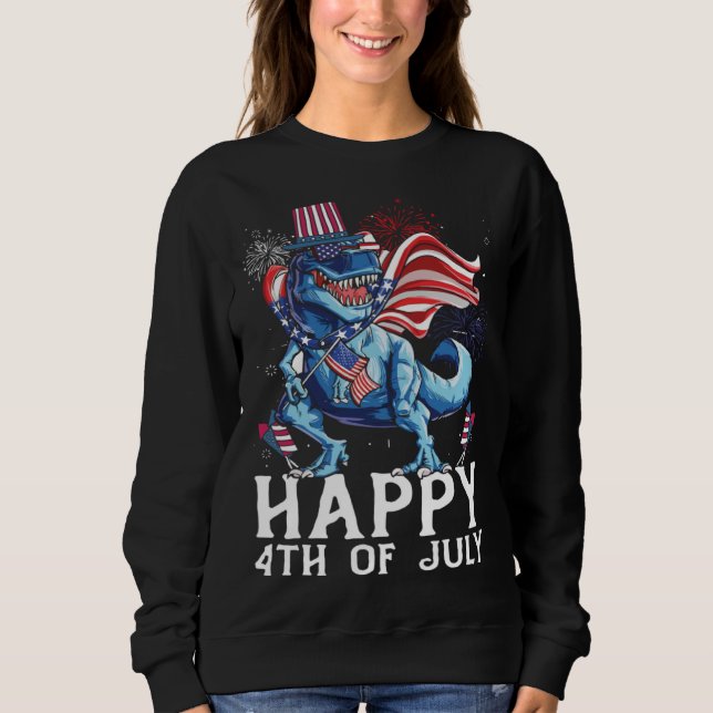 Camiseta Happy 4th Of July T-Rex Dino Patriotic Cute 4th Of (Frente)