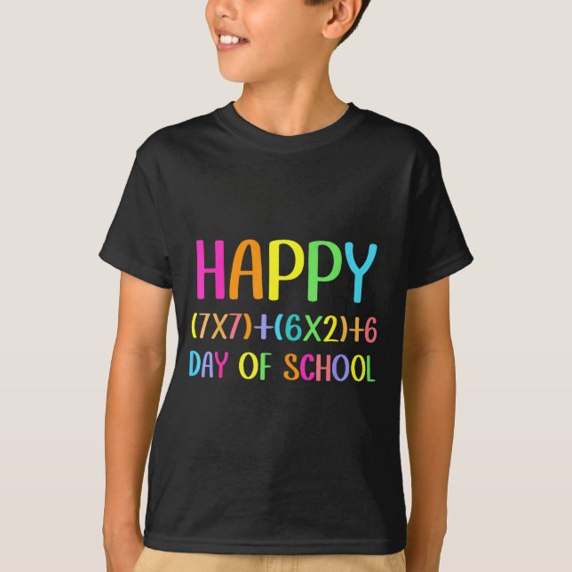Camiseta Happy 67 Days Of School Math Teacher Students Six  (Frente)